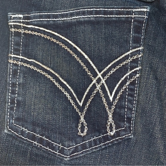 Women’s 13/14 x 34 WRANGLER Q BABY Dark Blue Jeans Bootcut Embellished - Picture 13 of 16